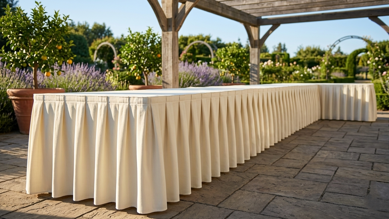 Box Pleat Ivory Skirt
